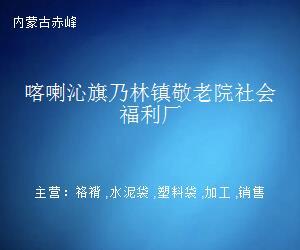 喀喇沁旗乃林鎮(zhèn)敬老院社會(huì)福利廠